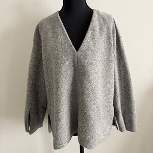 Zara Knit Women’s Sweater Grey V-Neck Size XS